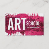 Kunstschool Roze magenta Ink Splash Visitekaartje (Voorkant)