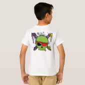 Kunstschoolschedel met druipende verf essentieel v t-shirt (Achterkant volledig)