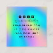 Kunstslang van de tattoo Illustratie Unicorn Regen Vierkante Visitekaartje (Achterkant)