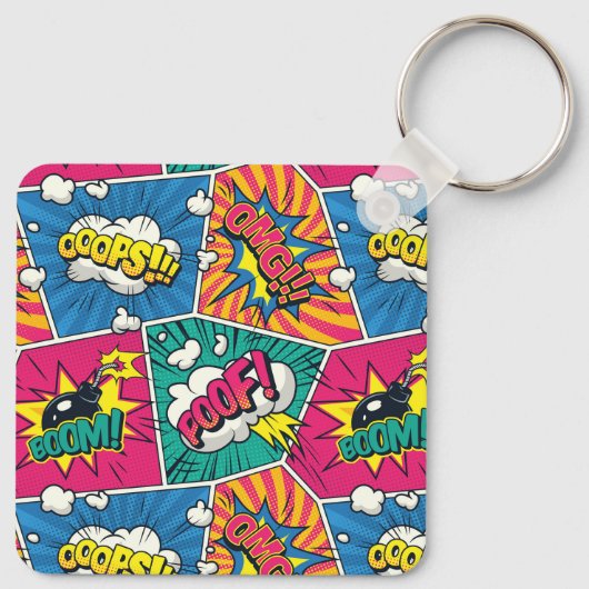 KunstSleutelhanger voor komische Pop Sleutelhanger (Achterkant)