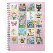 Kunstsouvenir voor kinderen 20 tekeningen collage notitieboek (Voorkant)