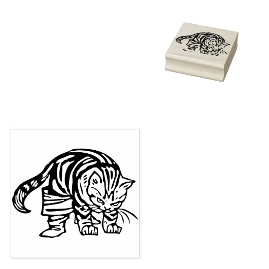 kunststempel kat op laarzen rubberstempel (Gestempeld)