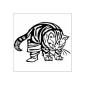 kunststempel kat op laarzen rubberstempel (Afrduk)