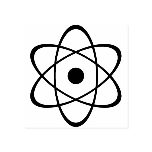 kunststempel met atoomsymbool rubberstempel (Afrduk)