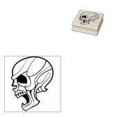 Kunststempel met moderne kunstschedel rubberstempel (Gestempeld)