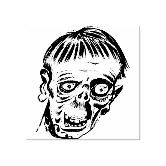 Kunststempel monsterkop illustratie rubberstempel (Afrduk)