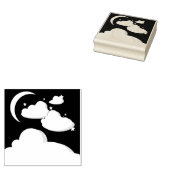 Kunststempel Moon and Clouds Rubber Rubberstempel (Gestempeld)