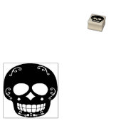 Kunststempel ornamental skull silhouette rubberstempel (Gestempeld)