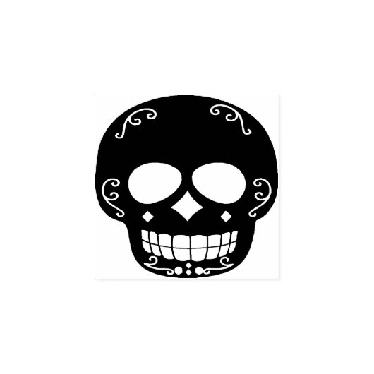 Kunststempel ornamental skull silhouette rubberstempel (Afrduk)