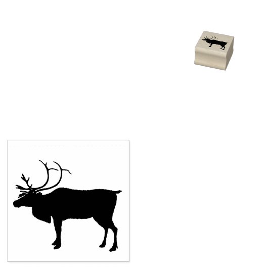 Kunststempel rendier silhouette rubberstempel (Gestempeld)