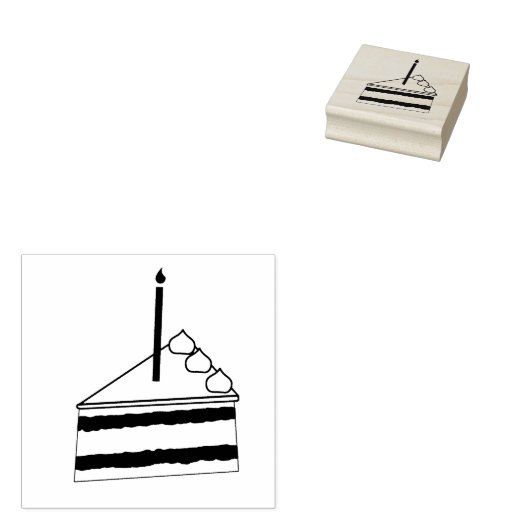 Kunststempel van de Birthday Cake Rubberstempel (Gestempeld)