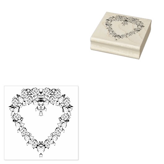 Kunststempel van het roos van de hartvorm rubberstempel (Gestempeld)