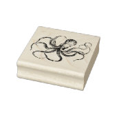 Kunststempel van hout met gegraveerde octopus in v rubberstempel (Stempel)