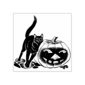 kunststempel van kat en pompoen rubberstempel (Afrduk)