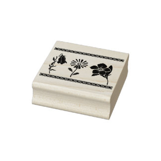 kunststempel voor bloemsilhouet rubberstempel
