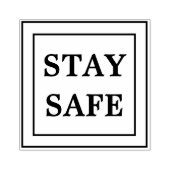 Kunststempel voor hout - STAY SAFE Rubberstempel (Afrduk)