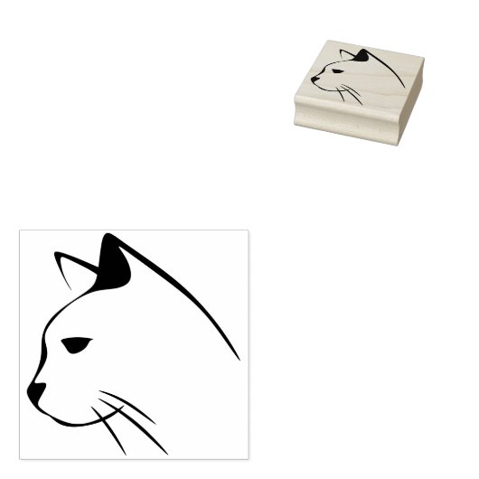 kunststempel voor kattenkopafbeelding rubberstempel (Gestempeld)