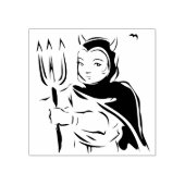 Kunststempel voor kleine duivelse meisjes rubberstempel (Afrduk)