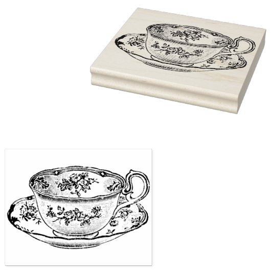  kunststempel voor theeopjes en saucer rubberstempel (Gestempeld)