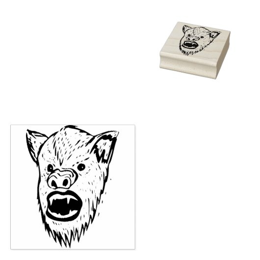 Kunststempel weerwolf rubberstempel (Gestempeld)