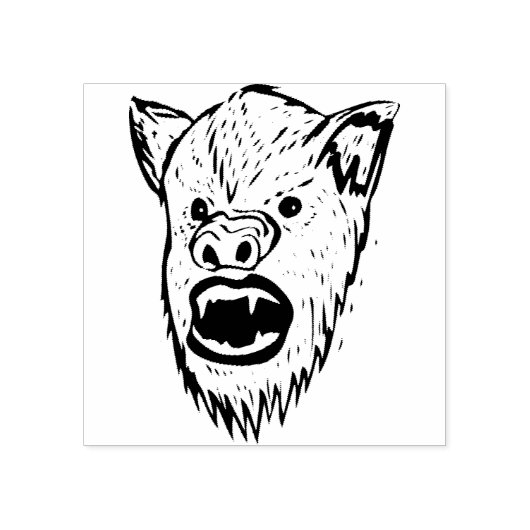 Kunststempel weerwolf rubberstempel (Afrduk)