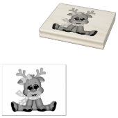 Kunststempels voor hout/Baby Rudolph Rubberstempel (Gestempeld)