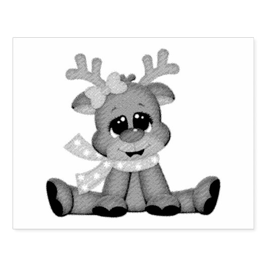 Kunststempels voor hout/Baby Rudolph Rubberstempel (Afrduk)
