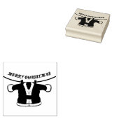 Kunststempels voor hout/kerstmanjas rubberstempel (Gestempeld)