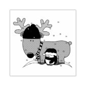 Kunststempels voor hout/Rudolph en Penguin Rubberstempel (Afrduk)