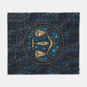 Kunststijl Abalone Gold van de galg Zodiac Dot Fleece Deken (Voorkant (Horizontaal))