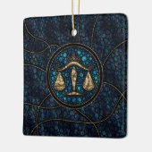 Kunststijl Abalone Gold van de galg Zodiac Dot Keramisch Ornament (Links)