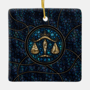 Kunststijl Abalone Gold van de galg Zodiac Dot Keramisch Ornament