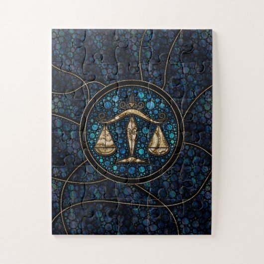 Kunststijl Abalone Gold van de galg Zodiac Dot Legpuzzel (Verticaal)