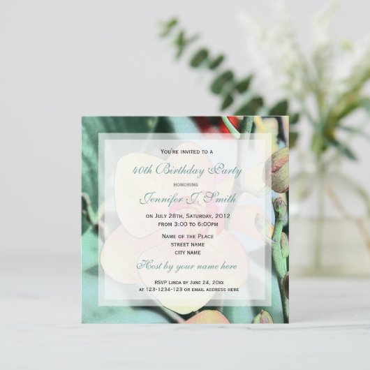 kunststijl elegant orchidee flower verjaardagsfees kaart (Staand voorkant)