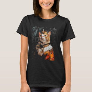 Kunststijl ontwerp met een kat erop Renaissance-pi T-shirt
