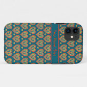 Kunststijl rood en groen met volkskunst Harten don Case-Mate iPhone Case (Achterkant (horizontaal))