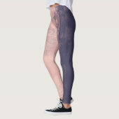 Kunststijl Roze marineblauw Leggings (Links)