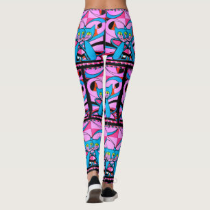 Kunststijlkatten van pop, kunstafdrukken, maximali leggings