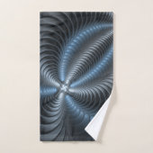 Kunststof Blauw Grijs 3D Fractal Art Modern Abstra Bad Handdoek (Handdoek)