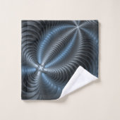 Kunststof Blauw Grijs 3D Fractal Art Modern Abstra Bad Handdoek (Wasdoekje)