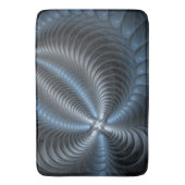 Kunststof Blauw Grijs 3D Fractal Art Modern Abstra Badmat (Voorkant Verticaal)