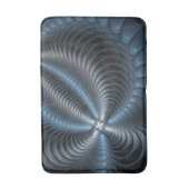 Kunststof Blauw Grijs 3D Fractal Art Modern Abstra Badmat (Voorkant Verticaal)