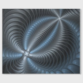 Kunststof Blauw Grijs 3D Fractal Art Modern Abstra Cadeaupapier (Vlak)