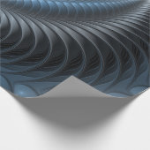 Kunststof Blauw Grijs 3D Fractal Art Modern Abstra Cadeaupapier (Hoek)