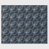 Kunststof Blauw Grijs 3D Fractal Art Modern Abstra Cadeaupapier (Vlak)
