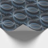 Kunststof Blauw Grijs 3D Fractal Art Modern Abstra Cadeaupapier (Hoek)