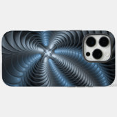 Kunststof Blauw Grijs 3D Fractal Art Modern Abstra Case-Mate iPhone Case (Achterkant (horizontaal))