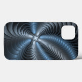 Kunststof Blauw Grijs 3D Fractal Art Modern Abstra Case-Mate iPhone Case (Achterkant (horizontaal))