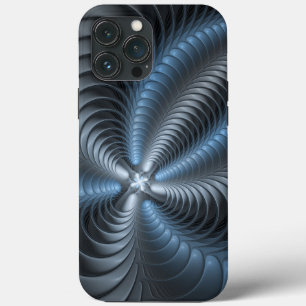 Kunststof Blauw Grijs 3D Fractal Art Modern Abstra Case-Mate iPhone Case