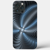Kunststof Blauw Grijs 3D Fractal Art Modern Abstra Case-Mate iPhone Case (Achterkant)